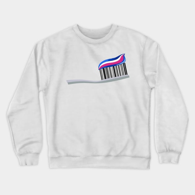 Barcode Art - Toothbrush head Crewneck Sweatshirt by RosArt100